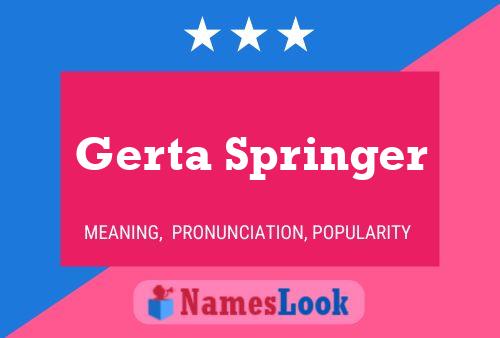 Gerta Springer Naam Poster