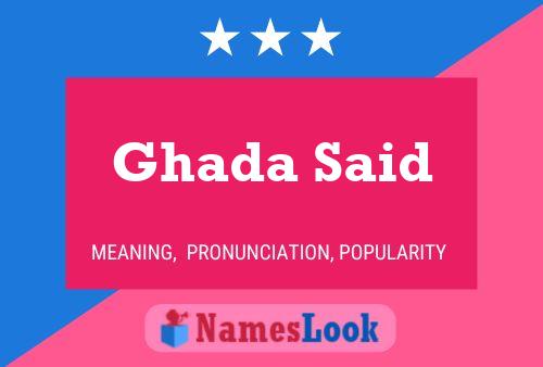 Ghada Said Naam Poster