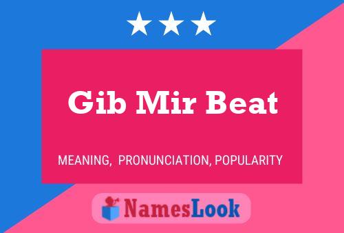 Gib Mir Beat Naam Poster