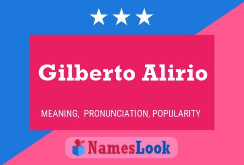 Gilberto Alirio Naam Poster