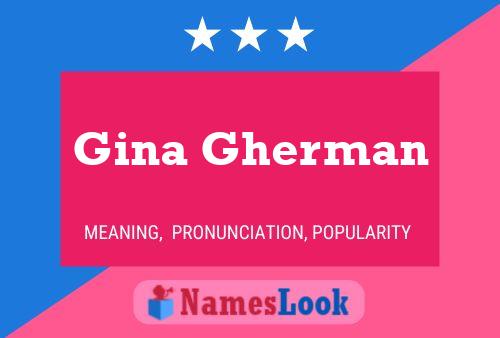 Gina Gherman Naam Poster