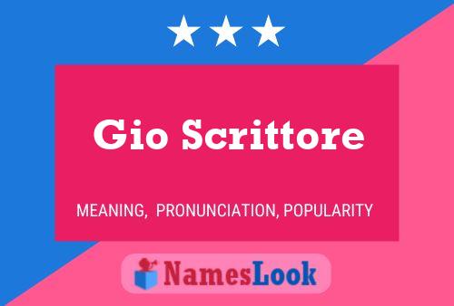 Gio Scrittore Naam Poster