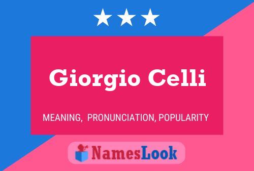 Giorgio Celli Naam Poster