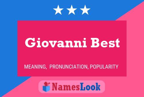 Giovanni Best Naam Poster