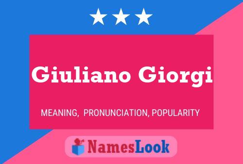 Giuliano Giorgi Naam Poster