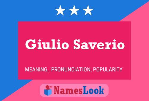 Giulio Saverio Naam Poster