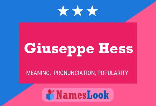 Giuseppe Hess Naam Poster