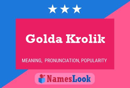 Golda Krolik Naam Poster