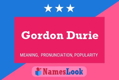 Gordon Durie Naam Poster