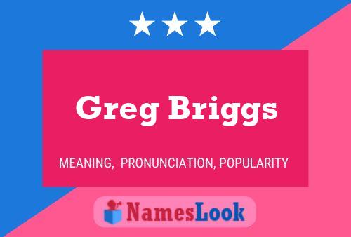 Greg Briggs Naam Poster