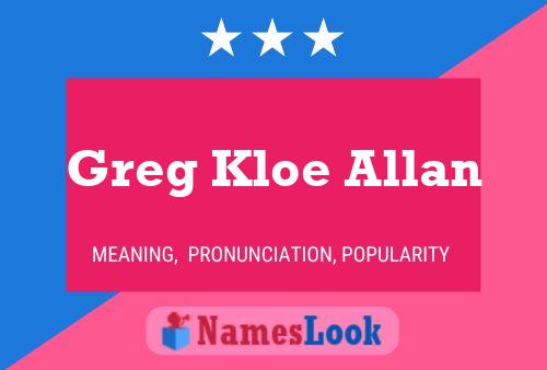 Greg Kloe Allan Naam Poster