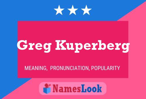 Greg Kuperberg Naam Poster