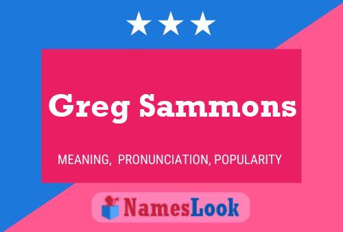 Greg Sammons Naam Poster