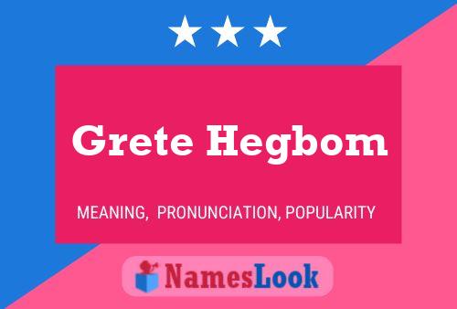 Grete Hegbom Naam Poster