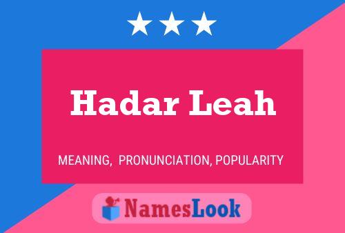 Hadar Leah Naam Poster