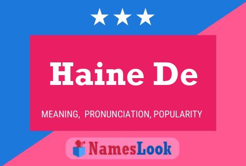 Haine De Naam Poster