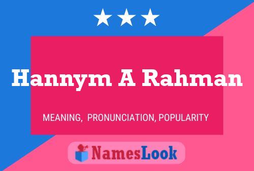 Hannym A Rahman Naam Poster