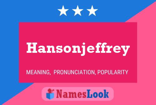 Hansonjeffrey Naam Poster