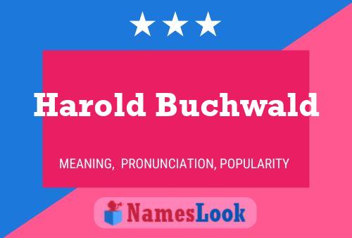 Harold Buchwald Naam Poster