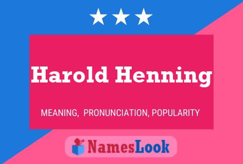 Harold Henning Naam Poster