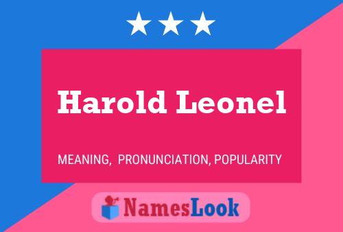 Harold Leonel Naam Poster