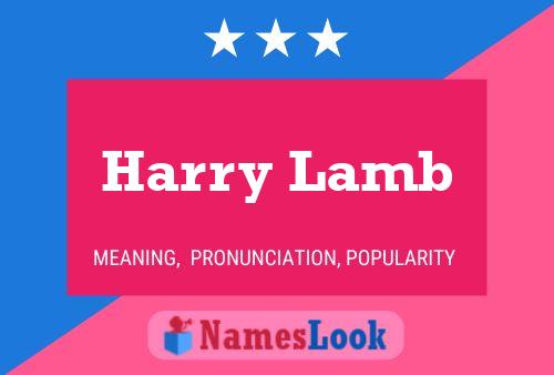 Harry Lamb Naam Poster