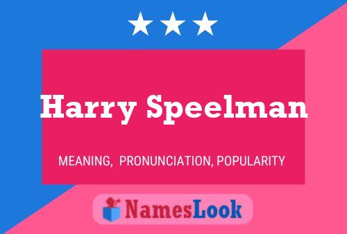 Harry Speelman Naam Poster