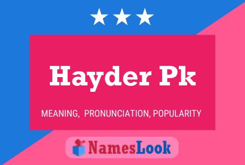 Hayder Pk Naam Poster