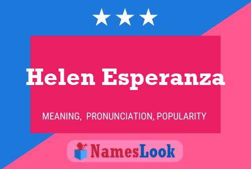 Helen Esperanza Naam Poster