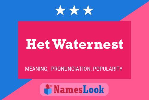 Het Waternest Naam Poster