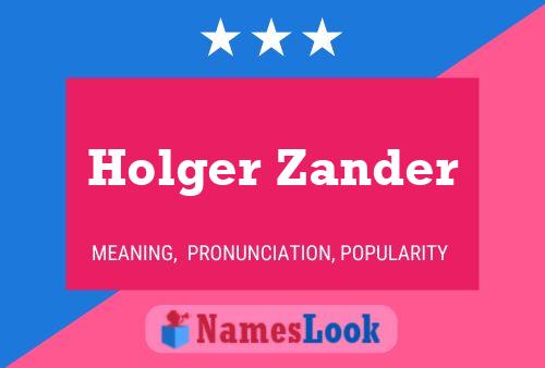 Holger Zander Naam Poster