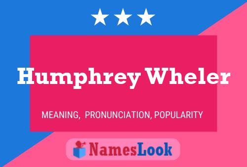 Humphrey Wheler Naam Poster