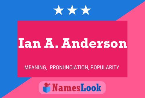 Ian A. Anderson Naam Poster