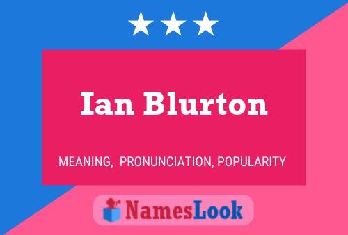 Ian Blurton Naam Poster