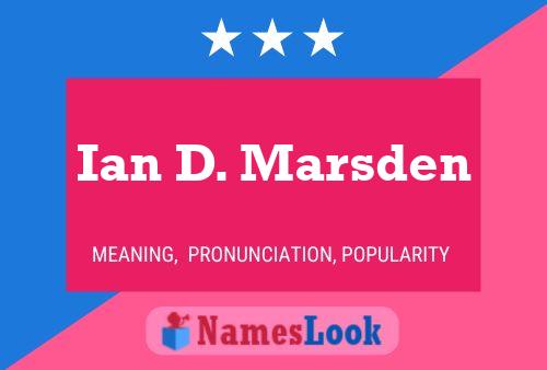 Ian D. Marsden Naam Poster