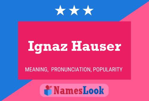 Ignaz Hauser Naam Poster