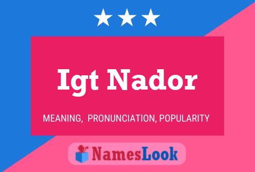 Igt Nador Naam Poster