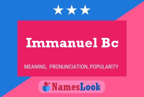 Immanuel Bc Naam Poster