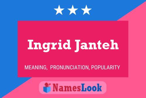 Ingrid Janteh Naam Poster