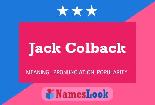 Jack Colback Naam Poster