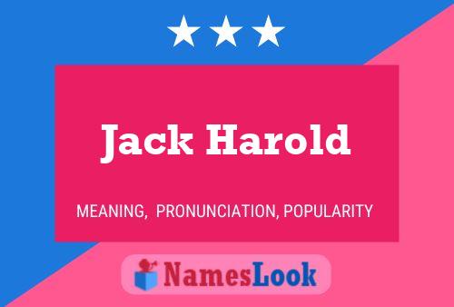 Jack Harold Naam Poster