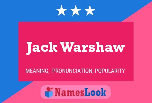 Jack Warshaw Naam Poster