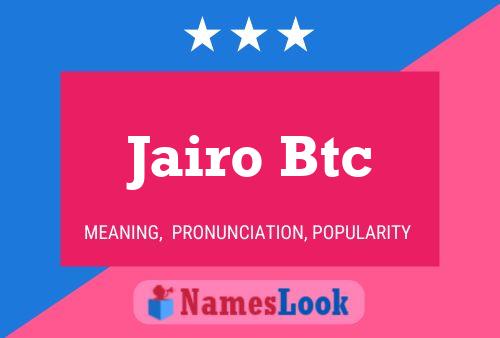 Jairo Btc Naam Poster