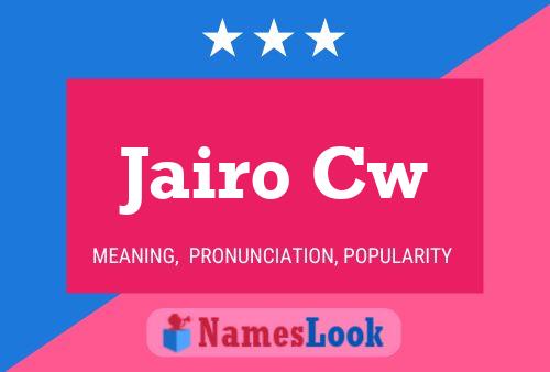 Jairo Cw Naam Poster