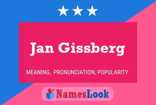 Jan Gissberg Naam Poster