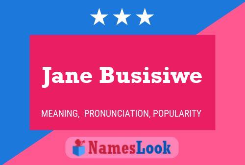 Jane Busisiwe Naam Poster