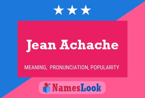 Jean Achache Naam Poster