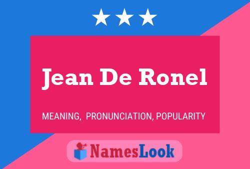 Jean De Ronel Naam Poster