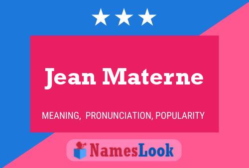 Jean Materne Naam Poster