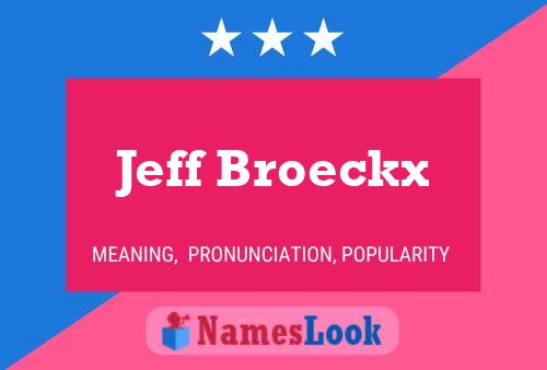 Jeff Broeckx Naam Poster